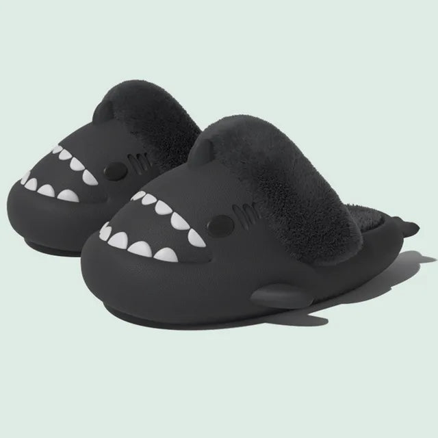 Detachable Kids Winter Shark Slippers - A - Black - Infants planet