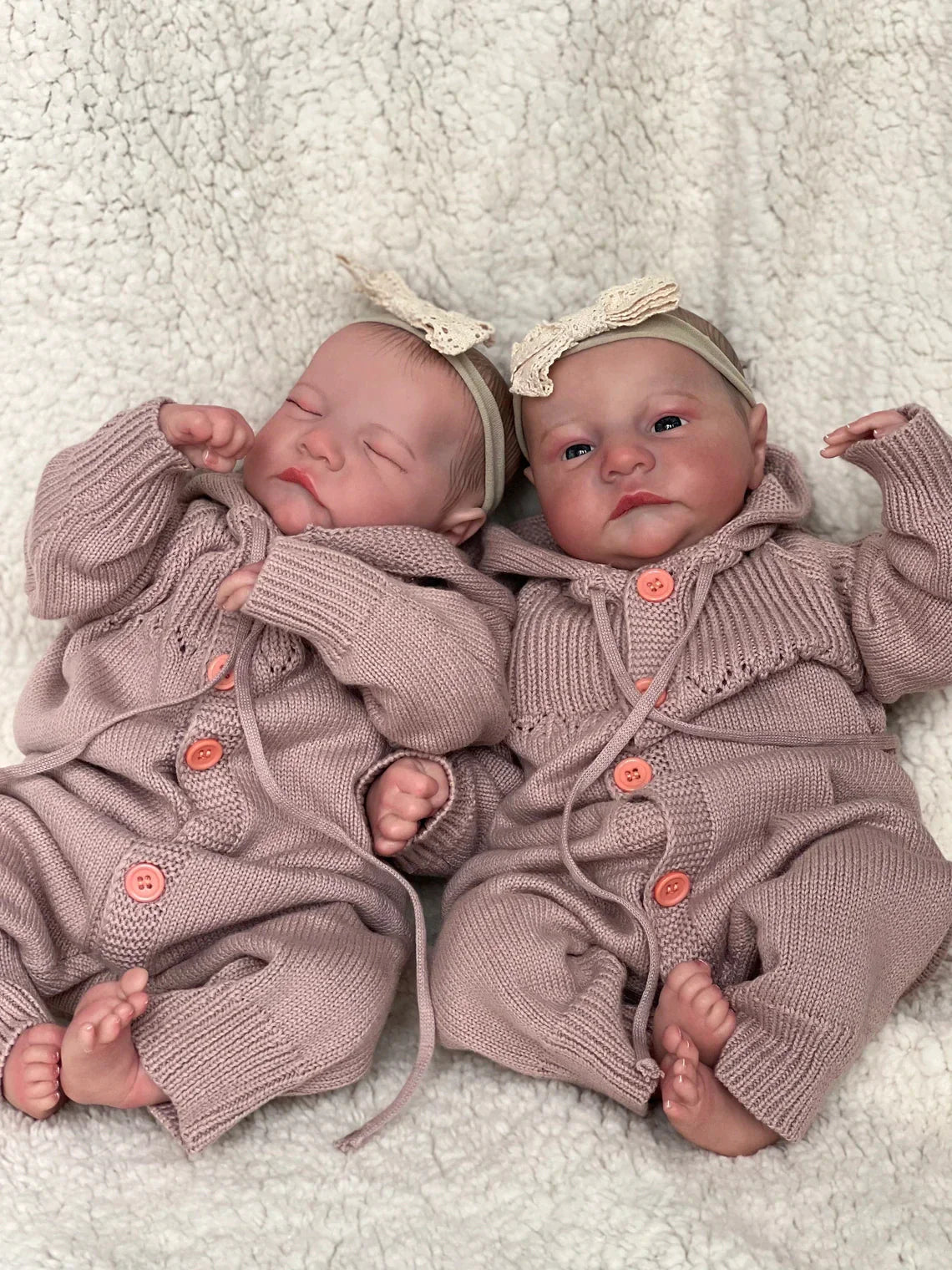 Lvb 19Inch Already Painted Finished Reborn Baby Doll Twins Levi Awake & Sleeping Newborn Baby Doll 3D Skin Visible Veins