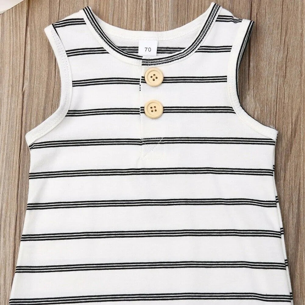 2019 Baby Striped Romper: Sleeveless Summer Outfit - Infants planet