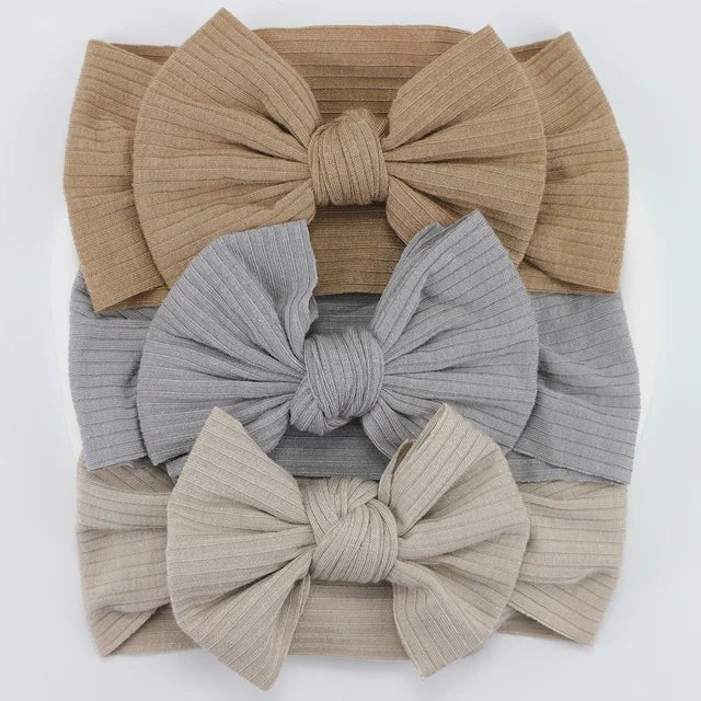 3Pcs/Lot Knit Baby Headband Bow Set - Infants planet