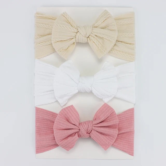 3Pcs/Lot Knit Baby Headband Bow Set - Infants planet