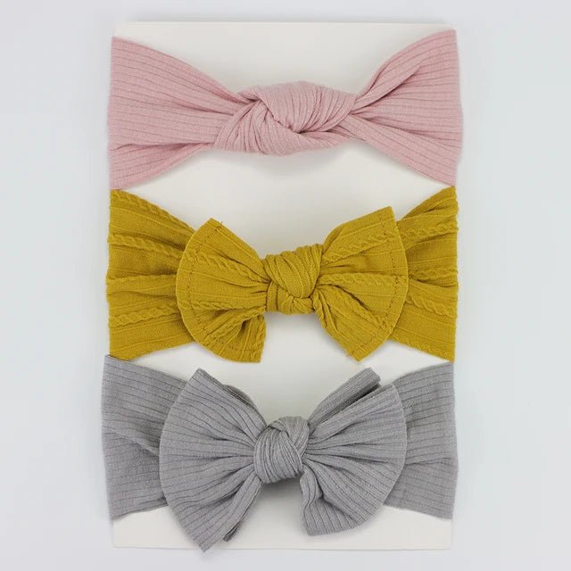 3Pcs/Lot Knit Baby Headband Bow Set - Infants planet