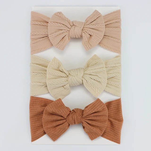 3Pcs/Lot Knit Baby Headband Bow Set - Infants planet