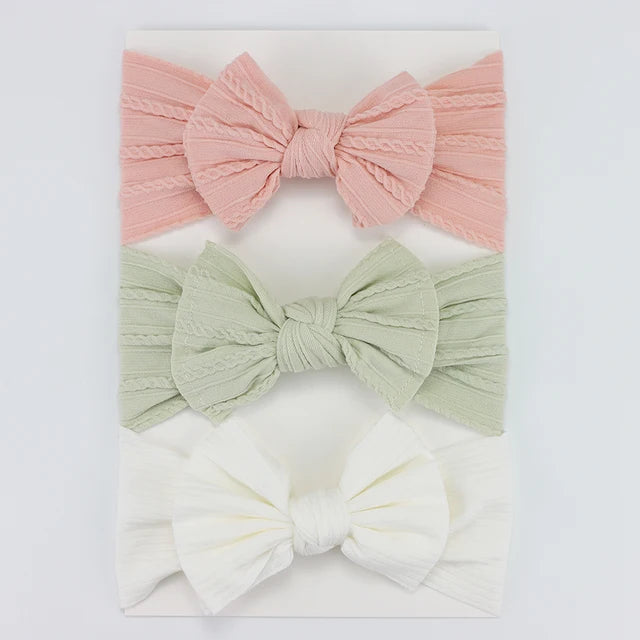 3Pcs/Lot Knit Baby Headband Bow Set - Infants planet