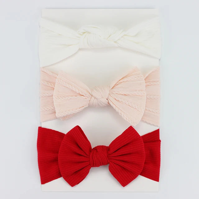 3Pcs/Lot Knit Baby Headband Bow Set - Infants planet