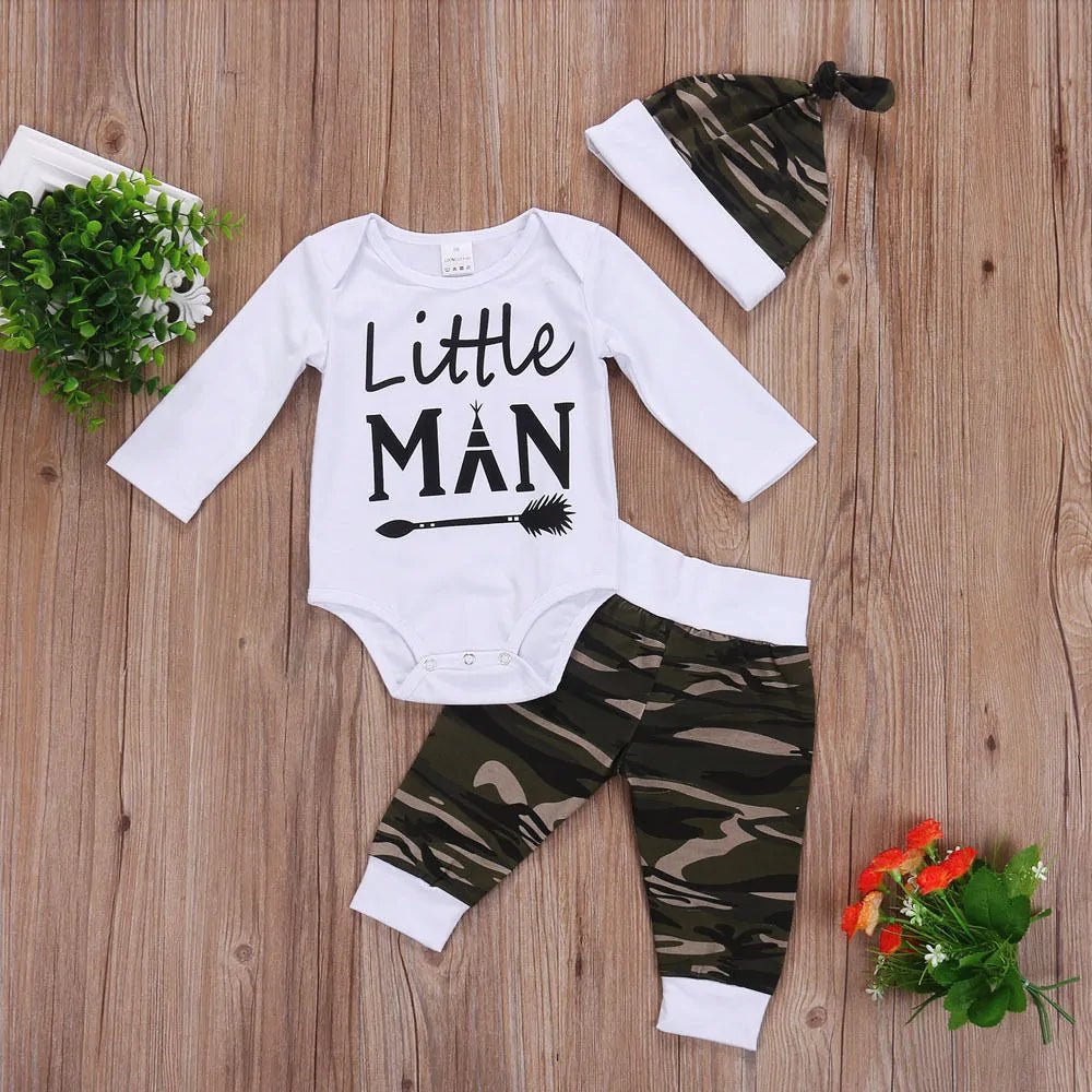 Baby Boy Camo Tops Romper Pants - Infants planet