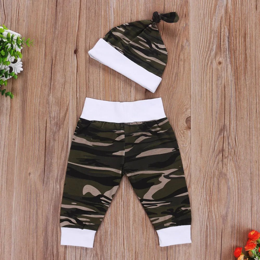 Baby Boy Camo Tops Romper Pants - Infants planet