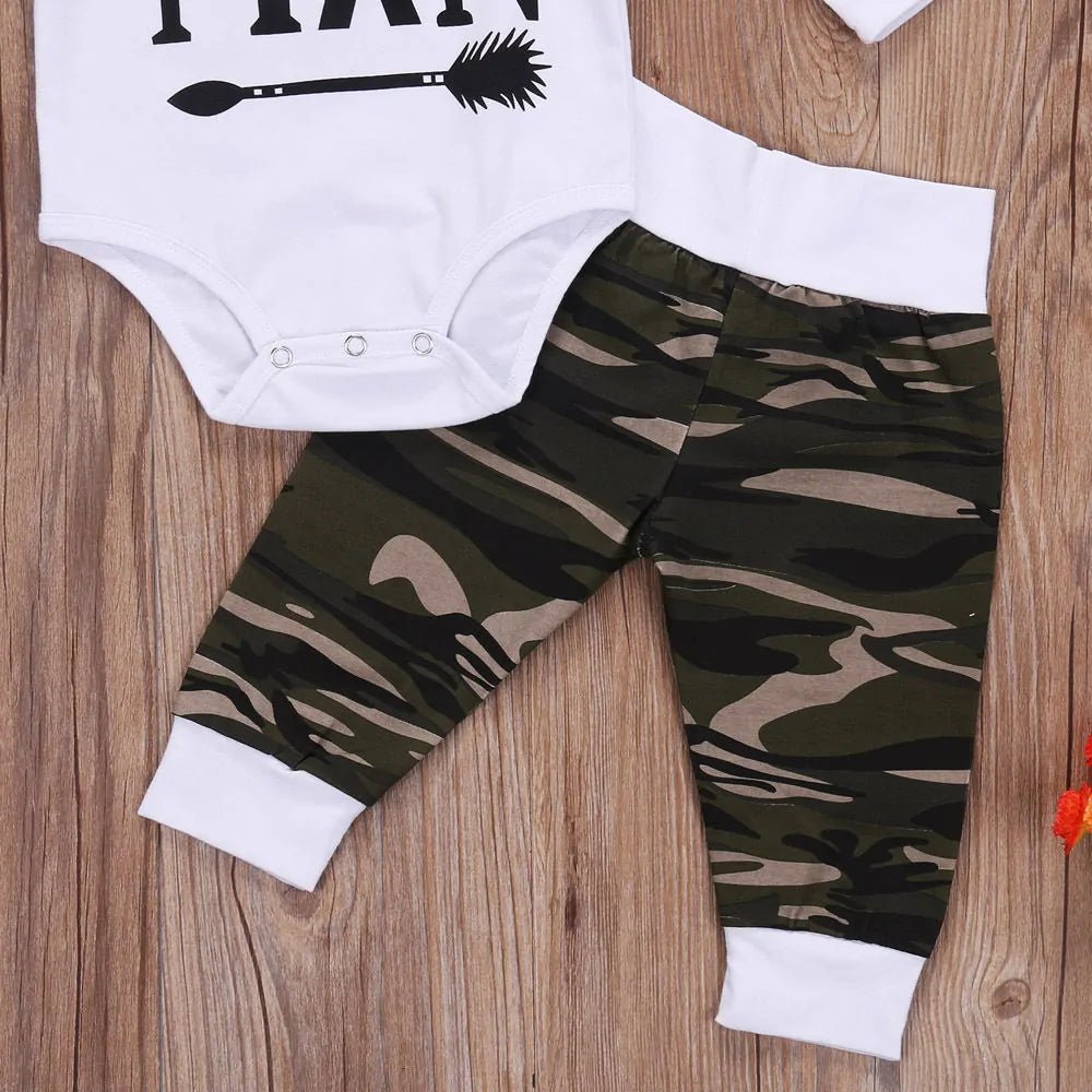 Baby Boy Camo Tops Romper Pants - Infants planet