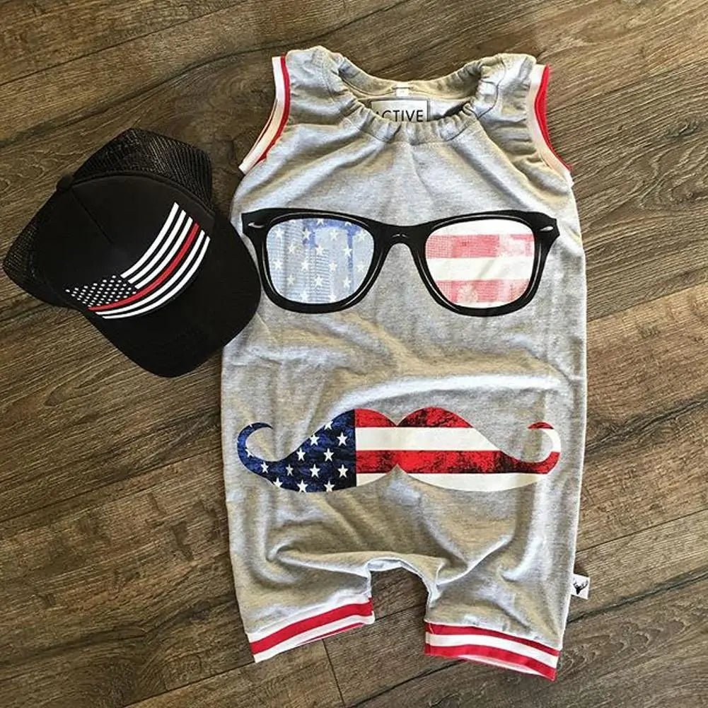 Baby Boy Printed Glasses Romper - Infants planet