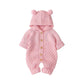 Baby Romper Bear Ear Knit Hooded Jumpsuit - Infants planet