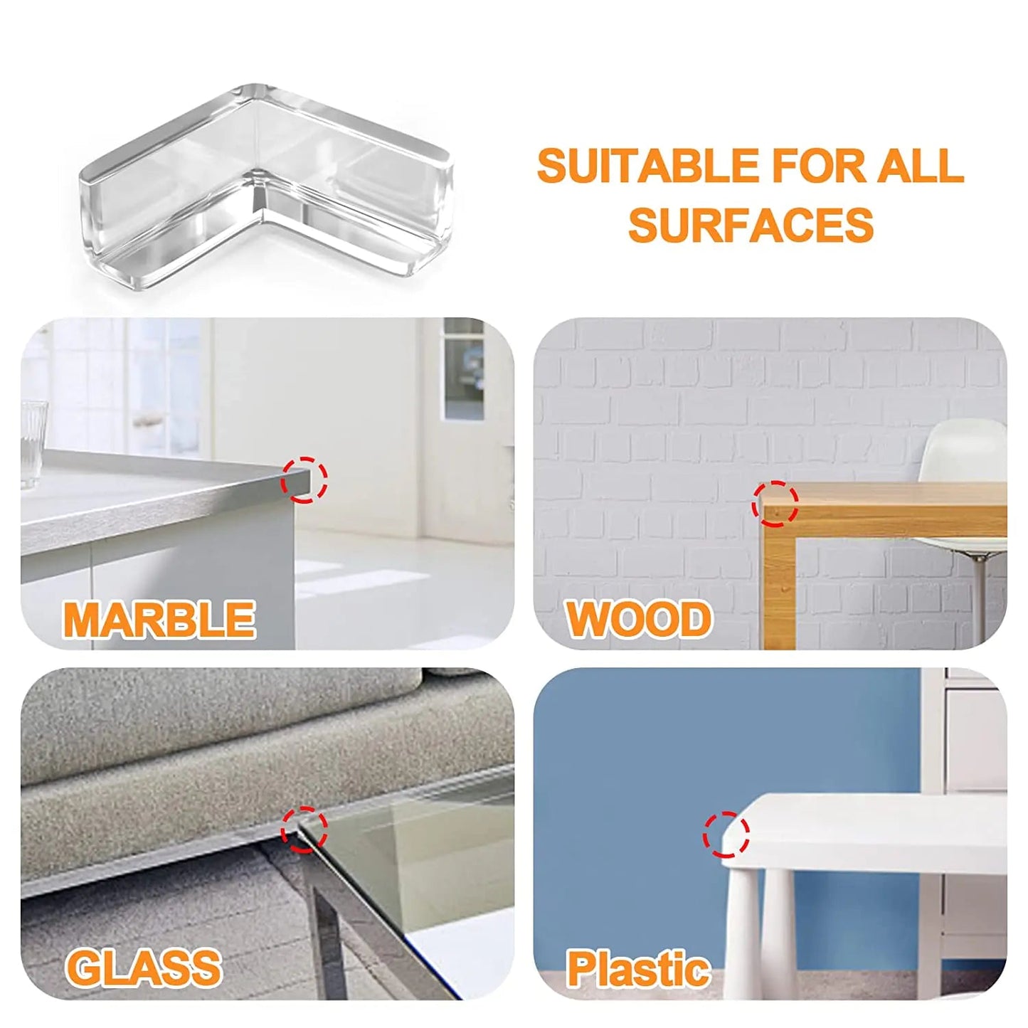 Baby Safety Silicone Table Corner Protectors - L Type - 10pcs - Infants planet