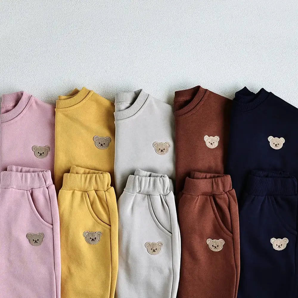 Bear Embroidery Sweatshirt And Pants - Infants planet