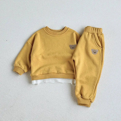 Bear Embroidery Sweatshirt And Pants - Infants planet