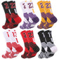Breathable Non - Slip Professional Basketball Socks for Men, Women, and Kids - Ideal for Sports, Cycling, Climbing, and Running - Red/White - Infants planet