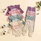 Candy Color Striped Embroidered Suit - Cyan - Infants planet