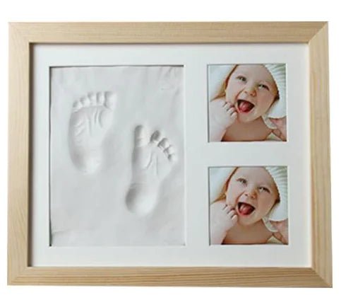 Cherished Moments: Baby Hand & Footprint Kit with Solid Wooden Frame - A Timeless Growth Memory Gift! - Infants planet