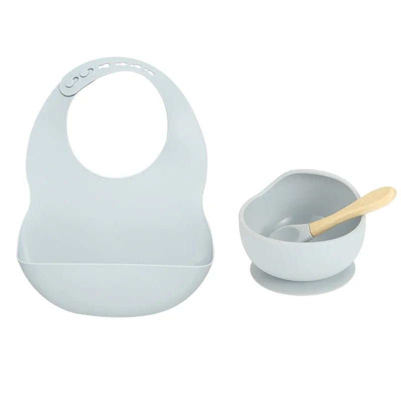 Colorful Silicone Feeding Set for Babies: Bib, Plate, Bowl, and Spoon - Infants planet