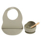 Colorful Silicone Feeding Set for Babies: Bib, Plate, Bowl, and Spoon - Sage - Infants planet