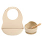 Colorful Silicone Feeding Set for Babies: Bib, Plate, Bowl, and Spoon - Beige - Infants planet