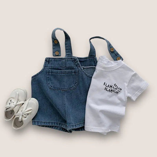 Cool Kids T-Shirt and Denim Overalls - Infants planet