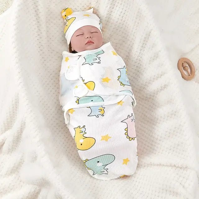 Cotton Baby Swaddle Blanket With Hat - Infants planet