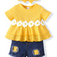 Daisy Delight Toddler Girls' Summer Outfit Set 2T - 3T - Yellow Daisy - Infants planet