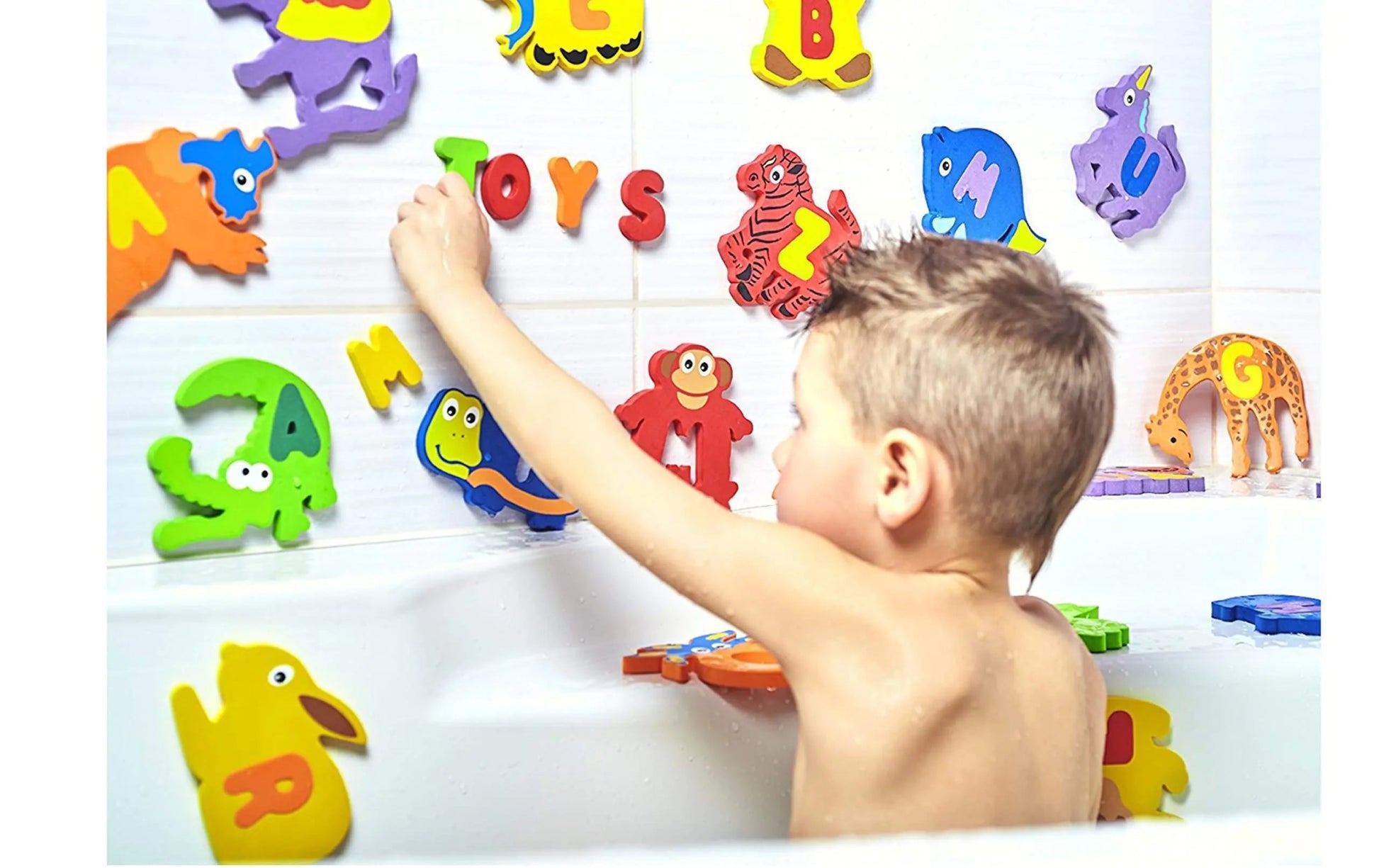 Foam Bath Toys Premium Educational Floating Bathtub Preschool Alphabet 52 Pcs - Infants planet