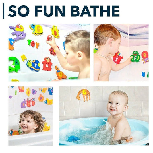 Foam Bath Toys Premium Educational Floating Bathtub Preschool Alphabet 52 Pcs - Infants planet