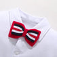 Gentleman Outfit for Baby Boys - Cotton Onesie Suit - White - Infants planet