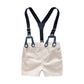 Gentleman Outfit for Baby Boys with Suspender Shorts - White - Infants planet
