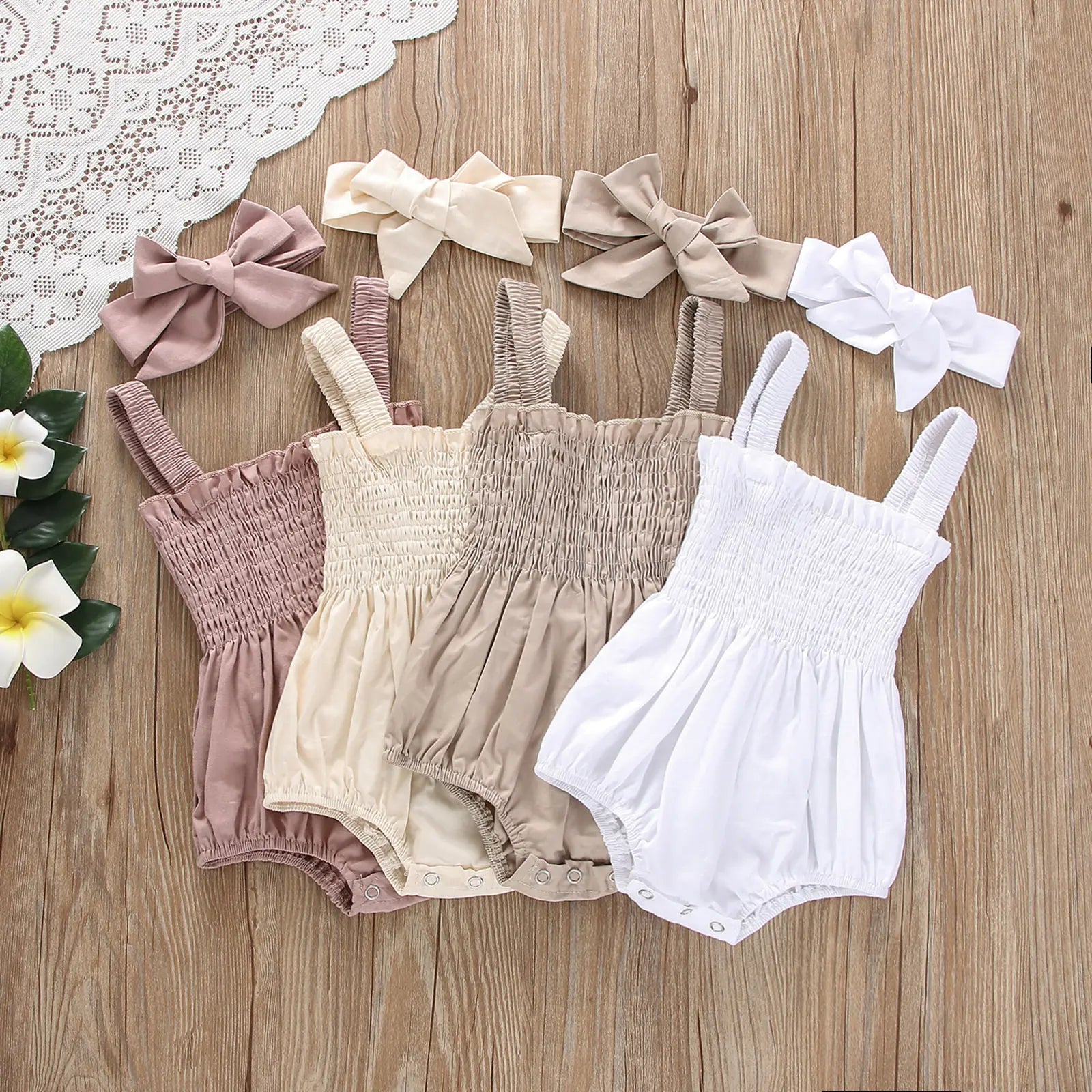 Infant Baby Girls Summer Elastic Jumpsuit Rompers - Infants planet