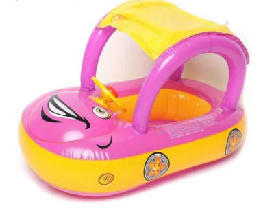 Inflatable Kids Swim Float with Car Canopy - Purple - Infants planet