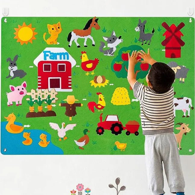 Kids' 3D Felt Creation Kit – Interactive Learning - Farm Felt - Infants planet