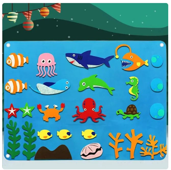 Kids' 3D Felt Creation Kit – Interactive Learning - Marine Felt - Infants planet