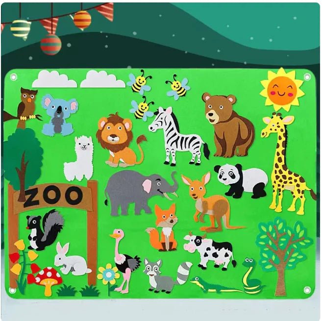 Kids' 3D Felt Creation Kit – Interactive Learning - Zoo - Infants planet
