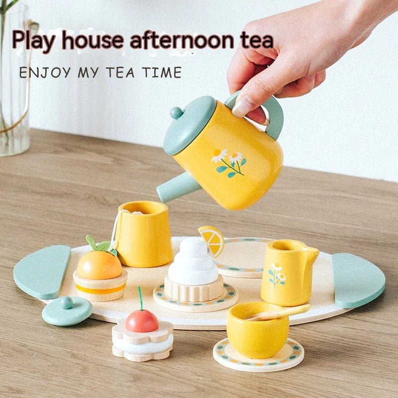 Kids Wooden Tea Party Playset - Kitchen Play House - Infants planet