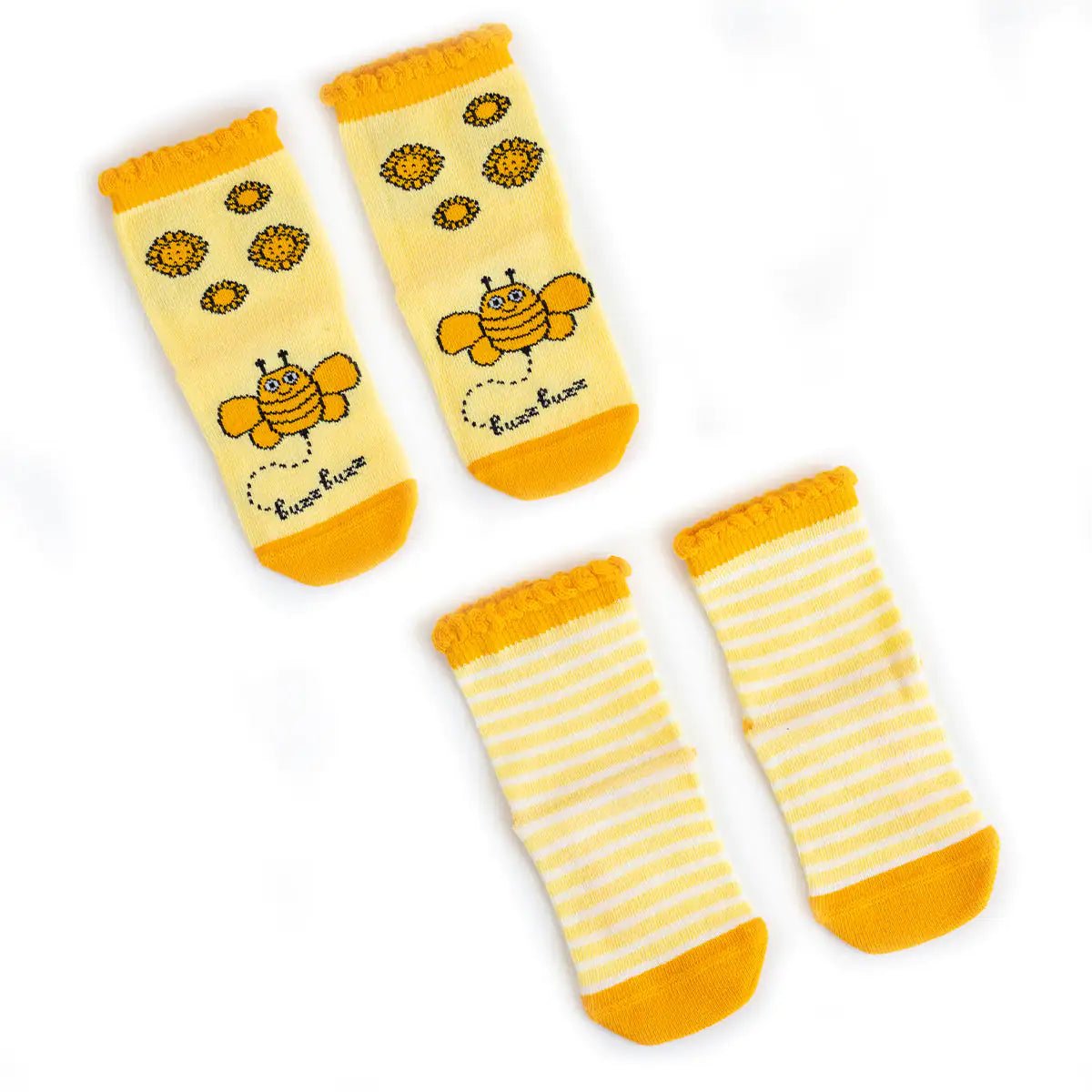 Milk&Moo Buzzy Bee and Chancin 4 Piece Baby Sock Set - Infants planet