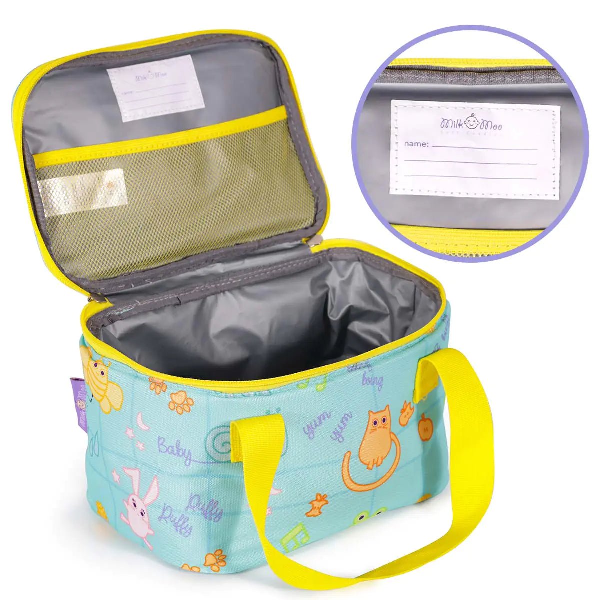 Milk&Moo Insulated Lunch Box For Kids, Turquoise - Infants planet