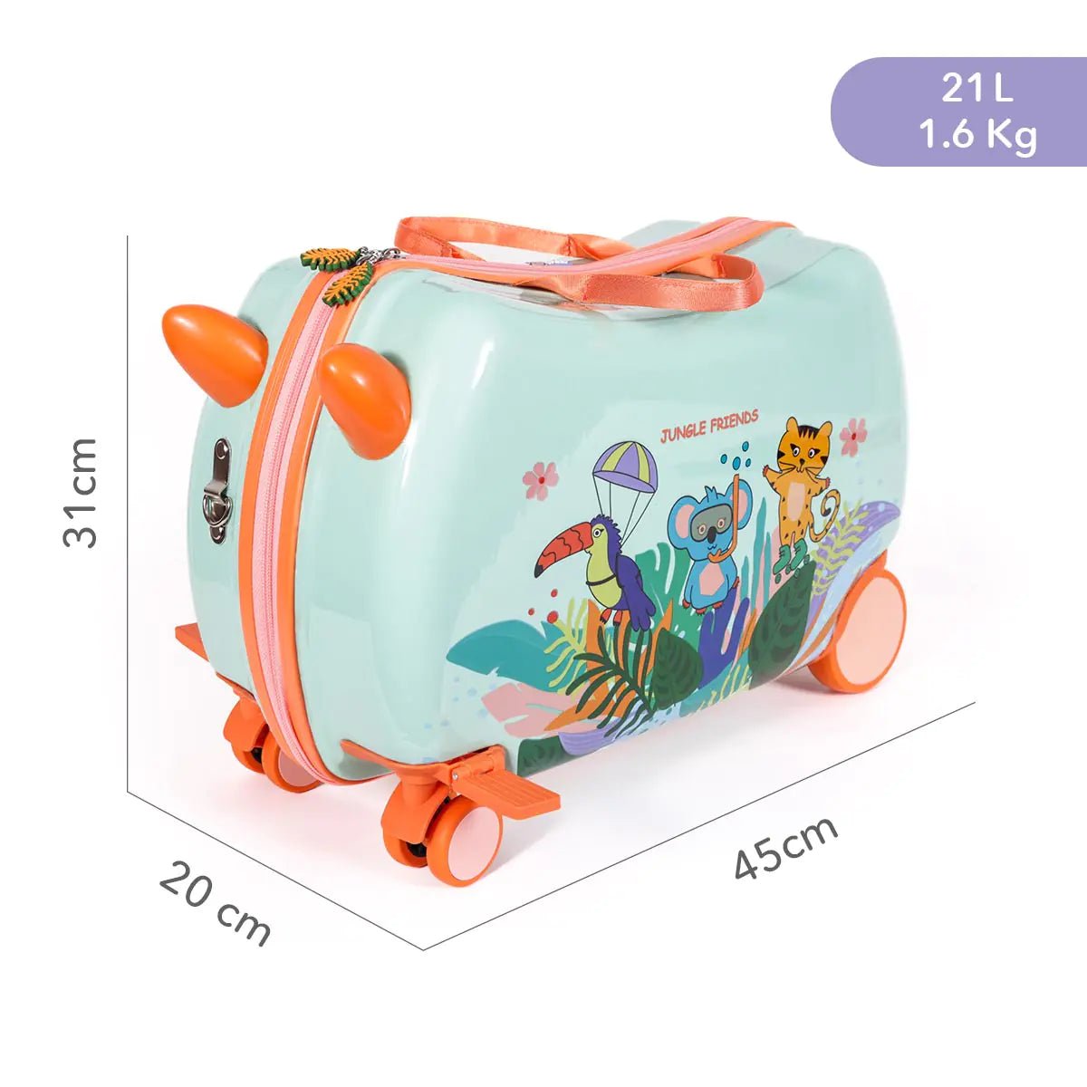 MILK&MOO Rideable Children's Suitcase Jungle Friends - Infants planet