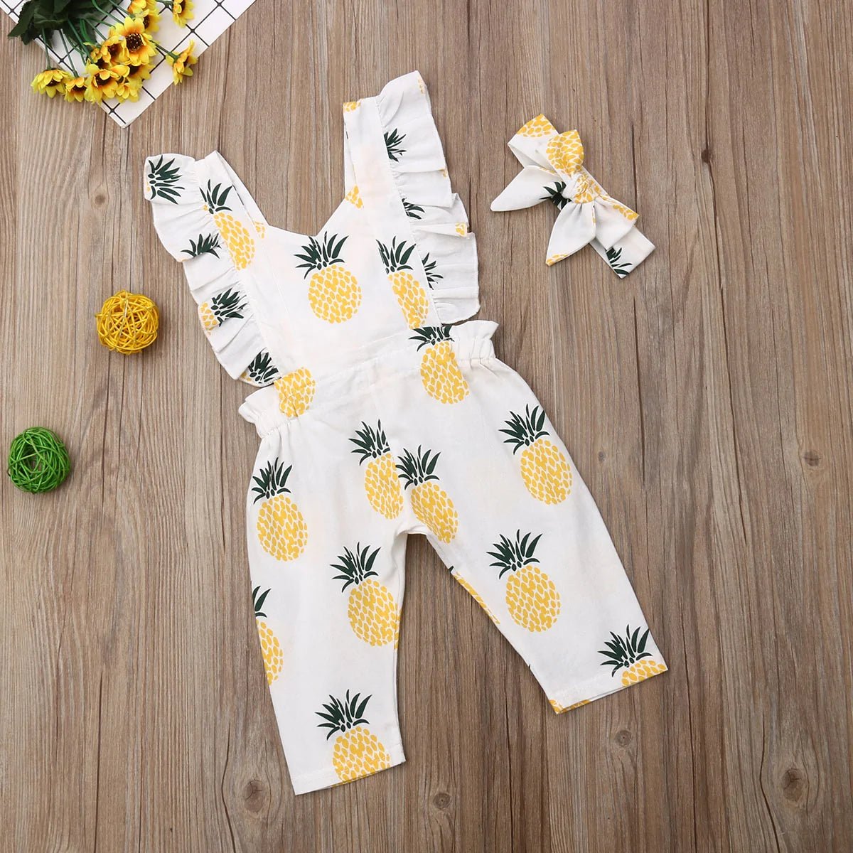 Newborn Pineapple Print Romper Set - Infants planet