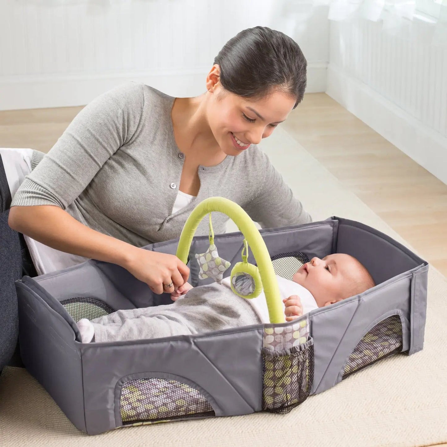 Portable Baby Safety Travel Crib with Folding Design - default - Infants planet