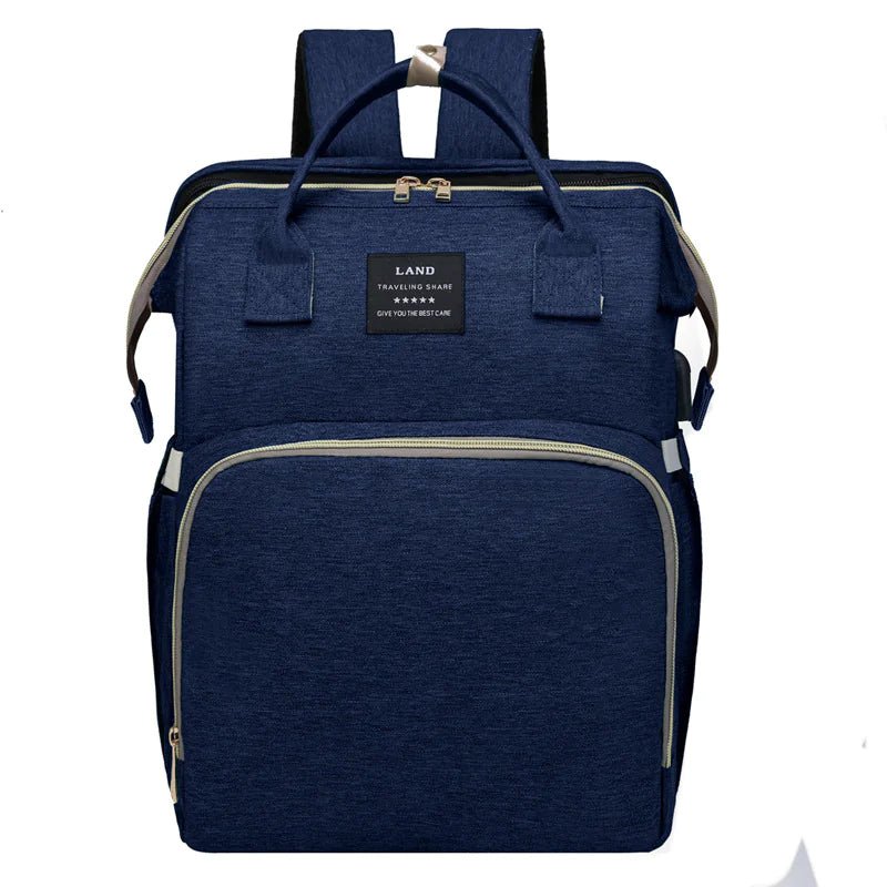 Portable Crib Backpack for Moms - Navy Blue - Infants planet