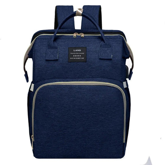 Portable Crib Backpack for Moms - Navy Blue - Infants planet