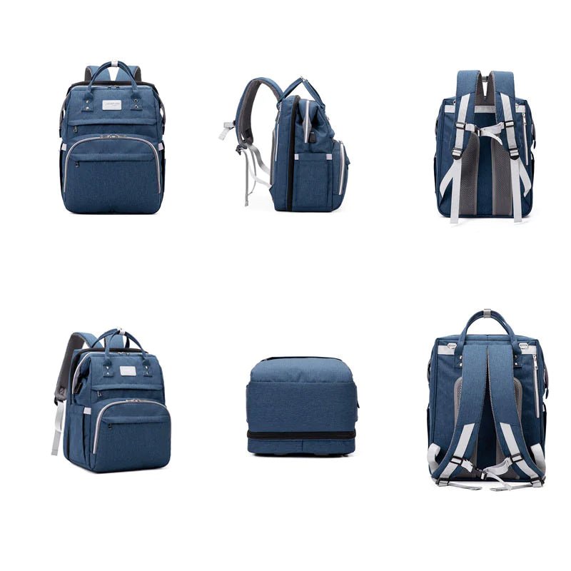 Portable Crib Backpack for Moms - Navy Blue - Infants planet