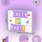 Purple Cinema Light Box with 312 Letters Emojis 3 Markers Led Light Box Sign - Infants planet