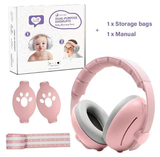QuietBuds 2 - in - 1 Baby Ear Protectors - Pink Shell Pink Headband - Infants planet
