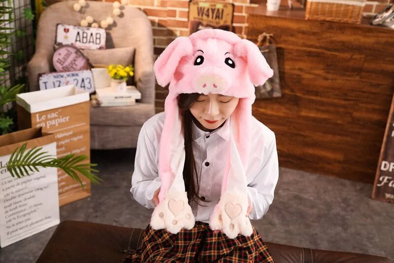 Rabbit Ear Airbag Hat: Fun Plush Toy Cap for Kids and Adults - Infants planet