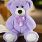 Seven Color Teddy Bear Doll Ribbon Bear Doll Foreign Trade Bow Doll Wedding Shower Doll - Purple - Infants planet