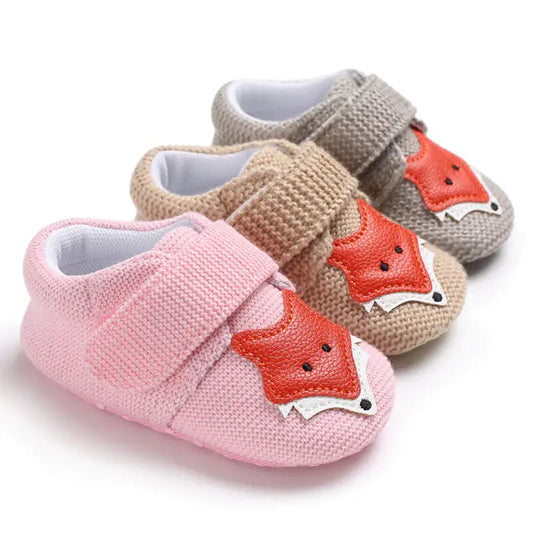 Soft Sole Cartoon Baby Shoes for 0 - 1 Year Olds - Grey - Infants planet