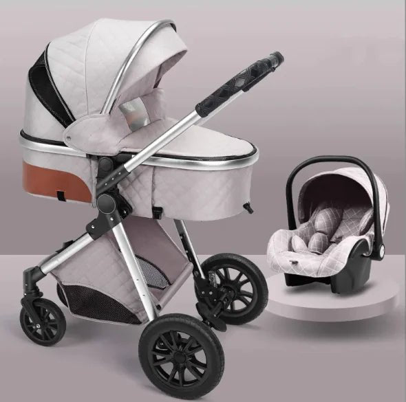 Stylish High View Stroller Lightweight Folding - Dark Tube Chocolate - Infants planet